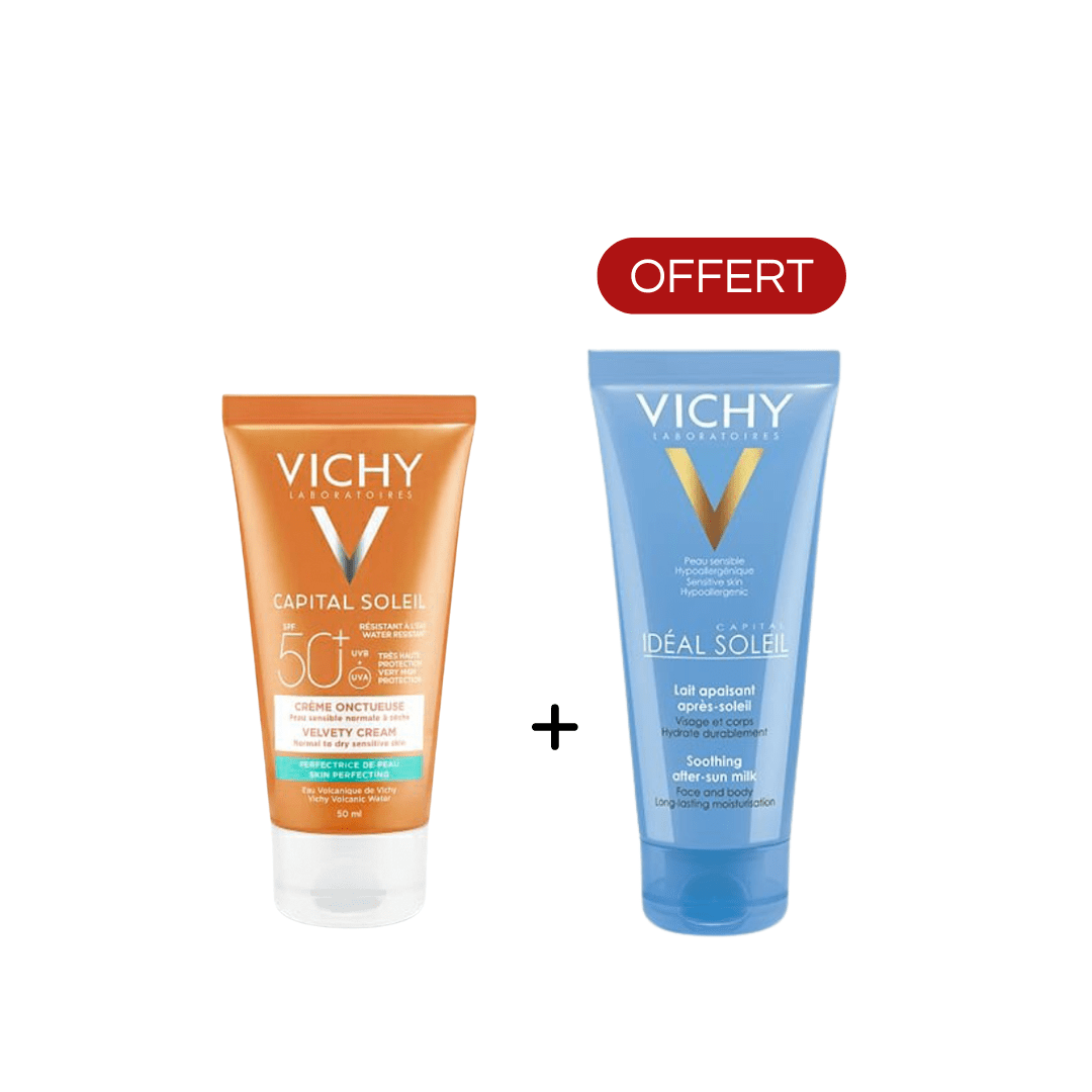VICHY CAPITAL SOLEIL CREME ONCTUEUSE SPF50 50ML + APRES SOLEIL 100ML OFFERT