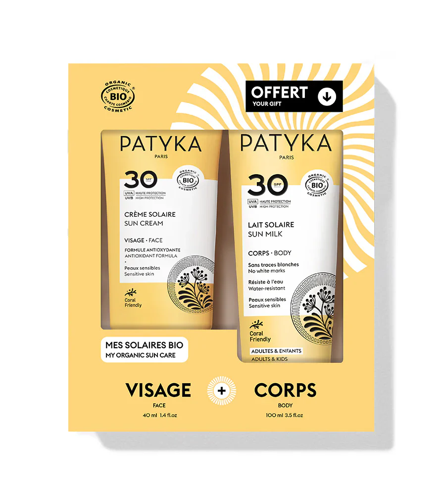 PATYKA COFFRET CREME SOLAIRE VISAGE SPF30+ 40ML + LAIT SOLAIRE CORPS 100ML