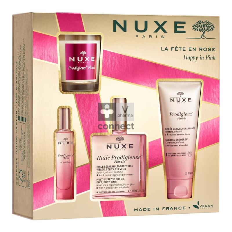 NUXE COFFRET ROSE A L'INFINI HUILE PRODIGIEUSE + VERY ROSE EAU MICELLAIRE + VERY ROSE BAUME A LEVRES
