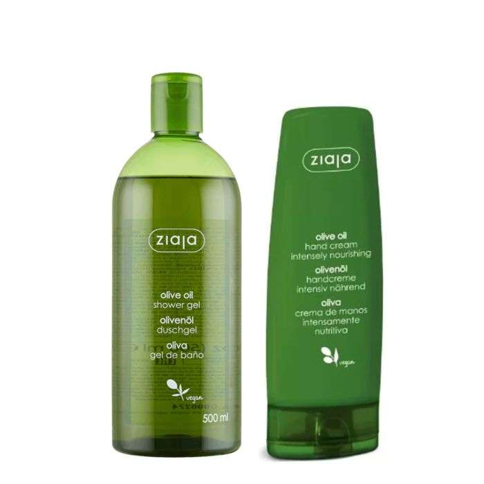 ZIAJA PACK GEL DE DOUCHE 500ML + CREME MAINS A L'HUILE D'OLIVE 80ML