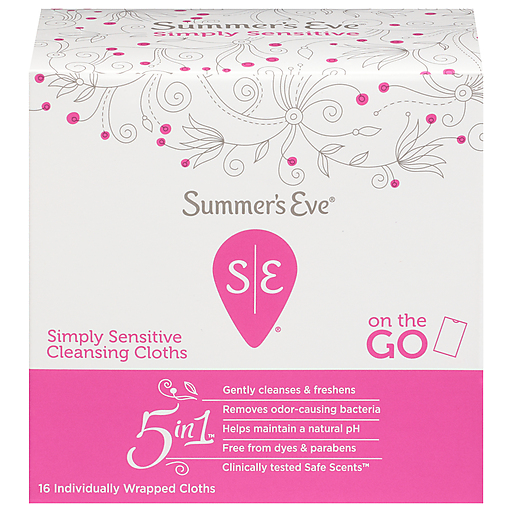 SUMMER'S EVE SIMPLY SENSITIVE 5IN1 16 CLOTHS
