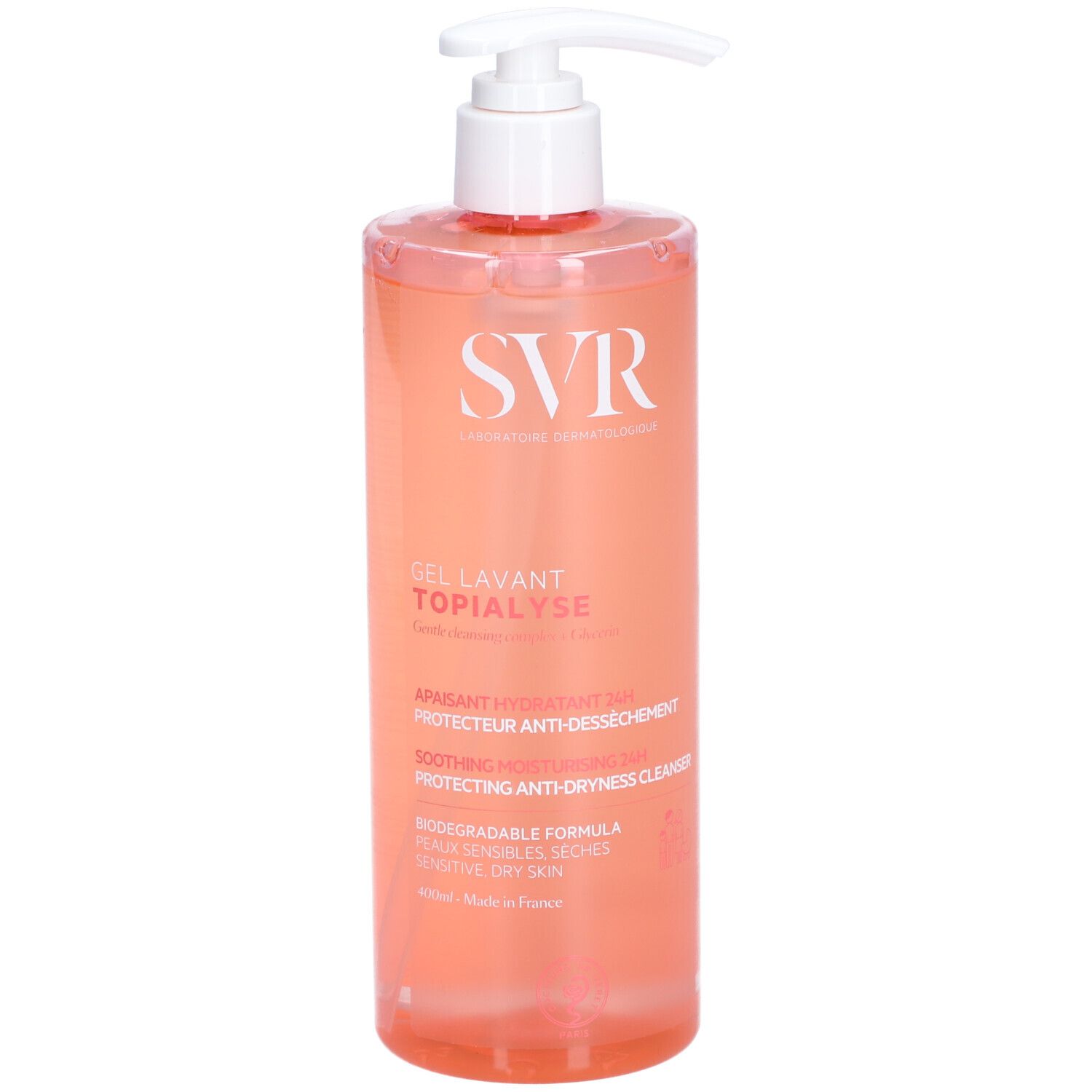 SVR TOPIALYSE GEL LAVANT PEAUX SENSIBLES ET SECHES 400 ML