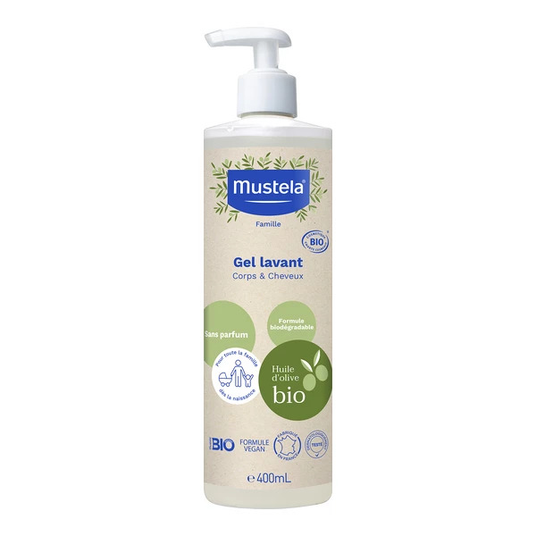 MUSTELA GEL LAVANT CORPS ET CHEVEUX 400 ML
