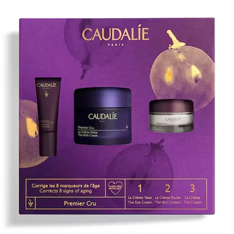 CAUDALIE COFFRET PREMIER CRU LA CREME RICHE 50ML + PREMIER CRU LA CREME YEUX + PREMIER CRU CREME
